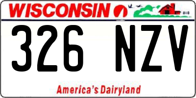 WI license plate 326NZV