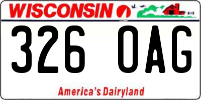 WI license plate 326OAG