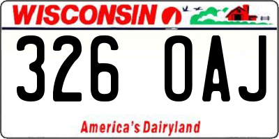WI license plate 326OAJ