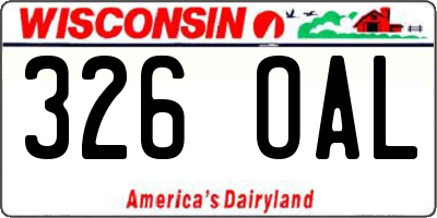 WI license plate 326OAL