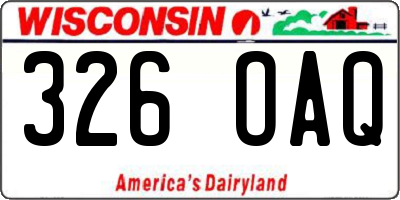 WI license plate 326OAQ