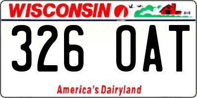WI license plate 326OAT