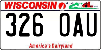 WI license plate 326OAU