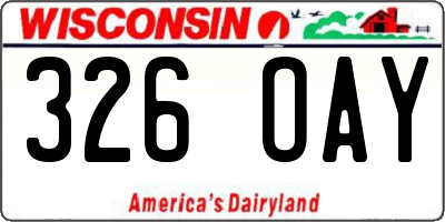 WI license plate 326OAY