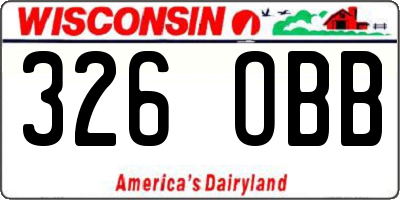 WI license plate 326OBB