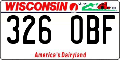 WI license plate 326OBF