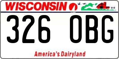 WI license plate 326OBG