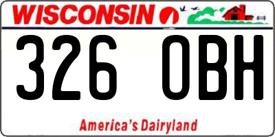 WI license plate 326OBH