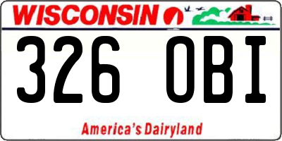 WI license plate 326OBI