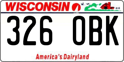 WI license plate 326OBK