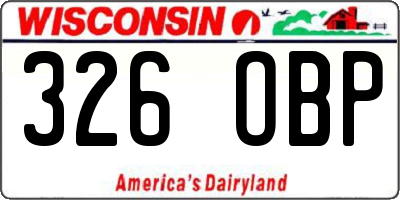 WI license plate 326OBP