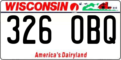 WI license plate 326OBQ