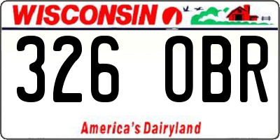 WI license plate 326OBR