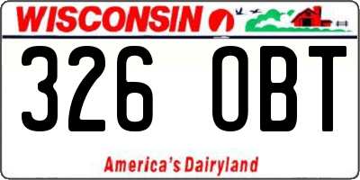 WI license plate 326OBT