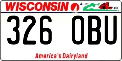 WI license plate 326OBU