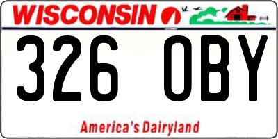 WI license plate 326OBY