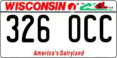 WI license plate 326OCC