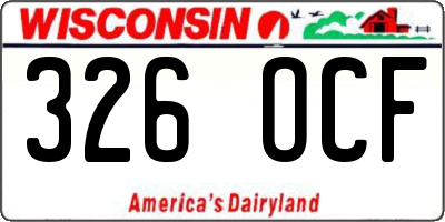 WI license plate 326OCF