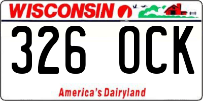 WI license plate 326OCK