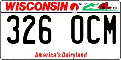 WI license plate 326OCM