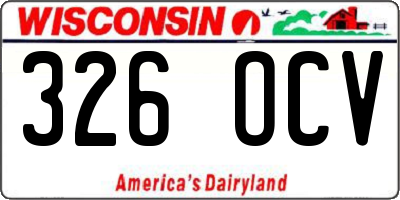 WI license plate 326OCV