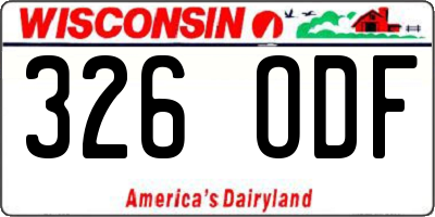 WI license plate 326ODF