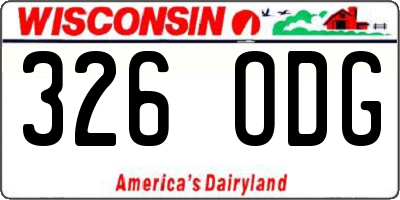 WI license plate 326ODG