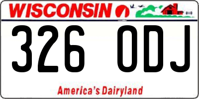 WI license plate 326ODJ