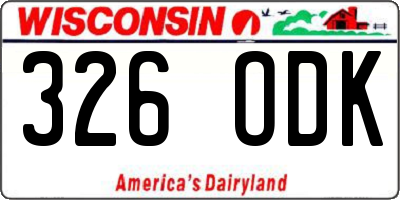WI license plate 326ODK