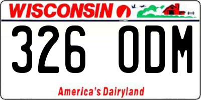 WI license plate 326ODM