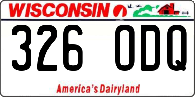 WI license plate 326ODQ
