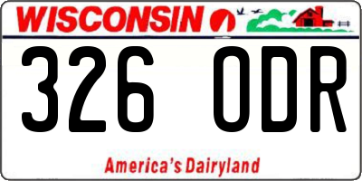 WI license plate 326ODR