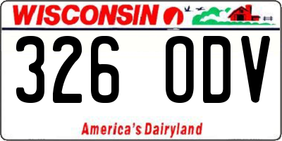 WI license plate 326ODV
