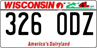 WI license plate 326ODZ