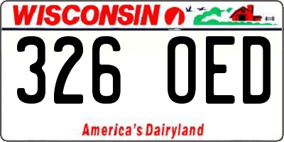 WI license plate 326OED