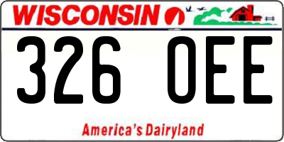 WI license plate 326OEE