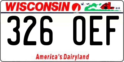WI license plate 326OEF