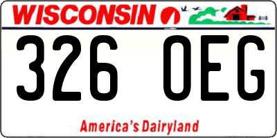 WI license plate 326OEG