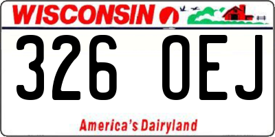 WI license plate 326OEJ