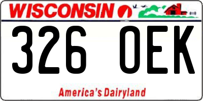 WI license plate 326OEK