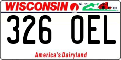 WI license plate 326OEL