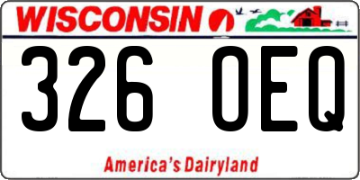 WI license plate 326OEQ