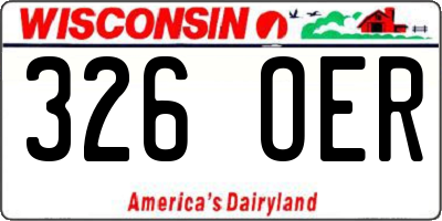 WI license plate 326OER