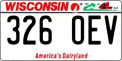 WI license plate 326OEV