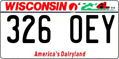 WI license plate 326OEY