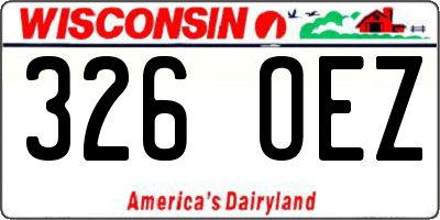 WI license plate 326OEZ