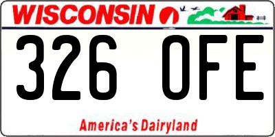 WI license plate 326OFE