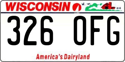 WI license plate 326OFG