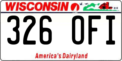 WI license plate 326OFI