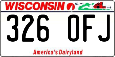 WI license plate 326OFJ
